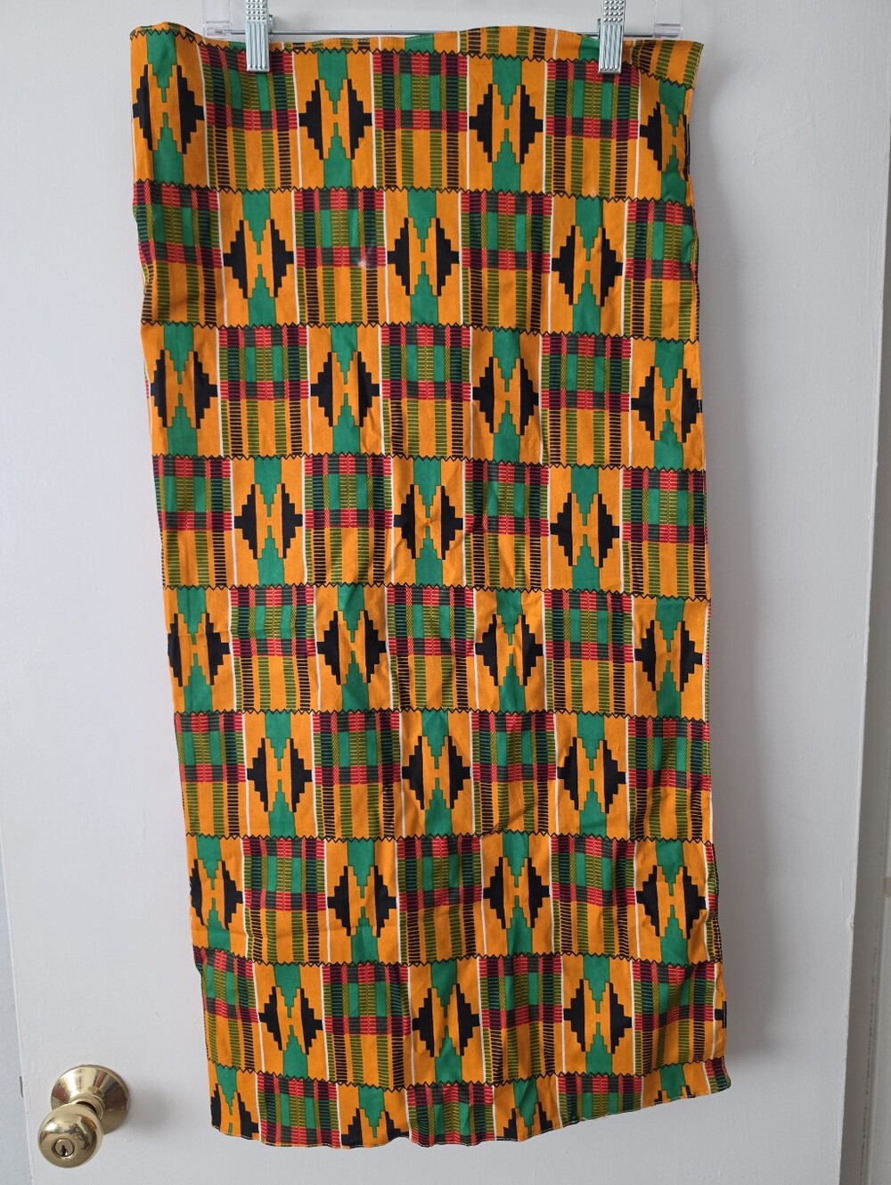 NWOT African Head Wrap Kente Cloth Print Large Scarf Ghana